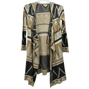 One World Live and Let Live Womens Hooded Open Sweater Size XS